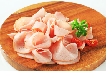 Delicately sliced ham