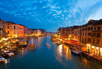 Grand Canal at sunset, Venice, Italy.