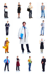 Group of workers people set.