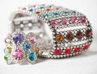 Beautiful jewelry on background