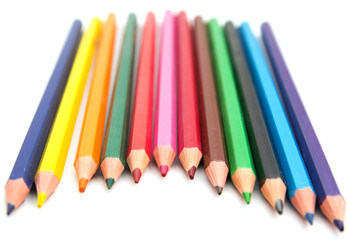 Fototapeta premium colorful pencils on white background