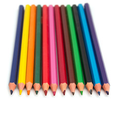 Naklejka premium colorful pencils on white background