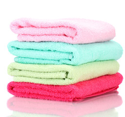 colorful towels isolated on white