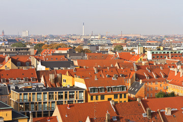 Fototapeta na wymiar Rooftop view of Copenhagen