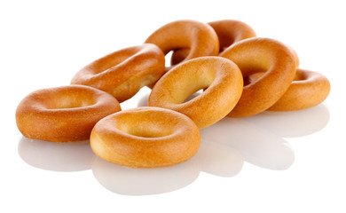 tasty bagels, isolated on white