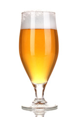 Glass of beer isolated on white