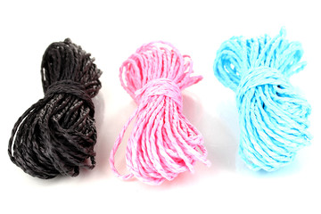 Colored rope isolated on white background