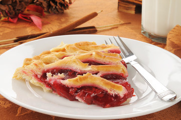 Slice of cherry pie
