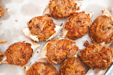 Deep-fried crab meat and minced pork Thai food