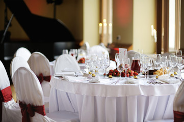 Table set for an event party