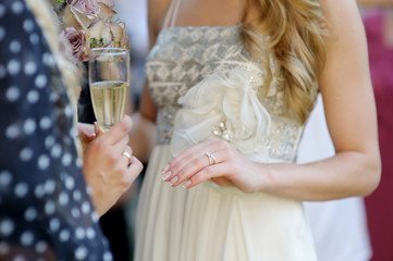 Wedding ring on bride's finger