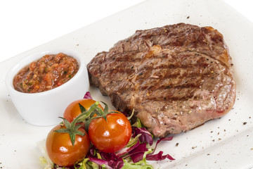 Grilled Beef Steak Isolated On a White Background