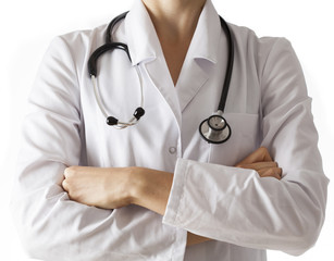 Doctor in medical apron