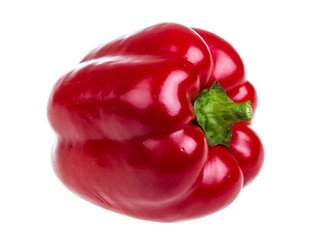 Bright red pepper isolated on white
