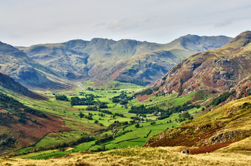 Obraz premium Langdale, with Bowfell and Crinkle Crags
