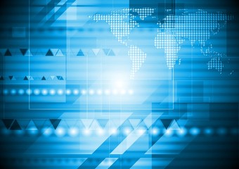 World map hi-tech background