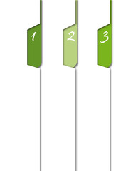 Vector faq labels, three options with numbers