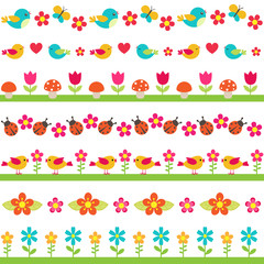 Cute seamless borders