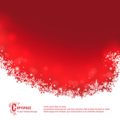 red christmas background with snowflakes