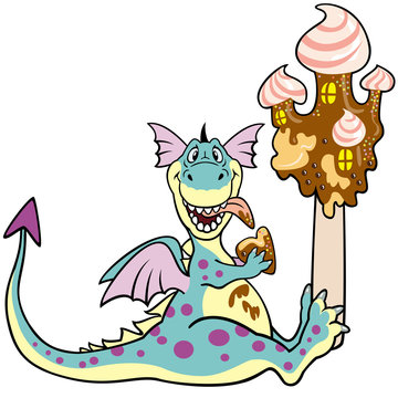 dragon with ice cream