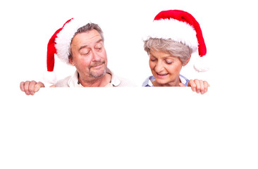 senioren mit weihnachtsmütze