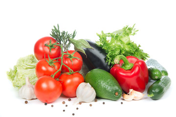 Fototapeta na wymiar Świeże warzywa organiczne pomidory skład