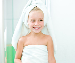 Little girl brushing teeth