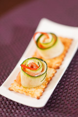 canape with cucumber