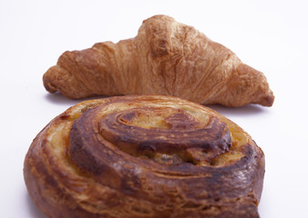 two isolated pastries