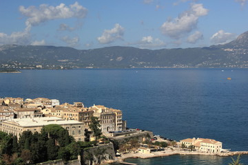 Fototapeta premium Corfu town and castles a Greek island in the Mediterranean sea 