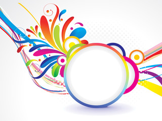 abstract colorful wave background with floral