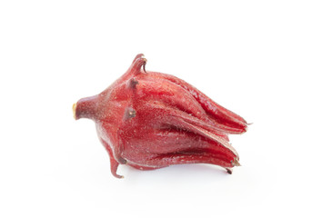 roselle fruits on white background