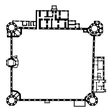 black and white castle floor plan clip art preview