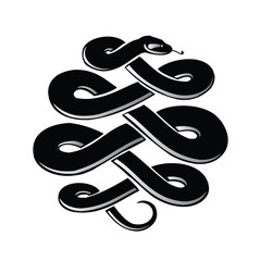 Naklejka premium Snake symbol - black vector illustration