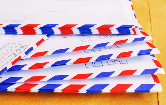 Stack of paper mail letters