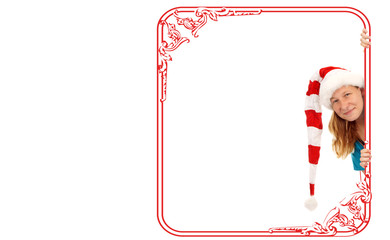 pretty woman with empty sign