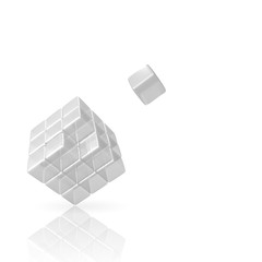 3D Glass Cube with missing piece