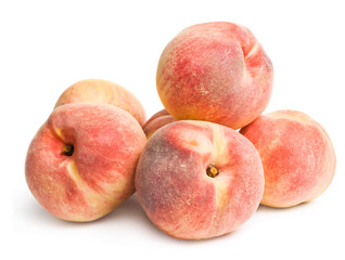 Ripe peach fruit isolated on white background cutout