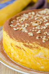 pumpkin cheesecake closeup