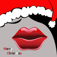 Merry Christmas card smile kiss