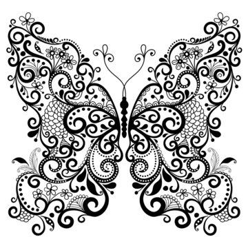 Naklejka Decorative fantasy butterfly