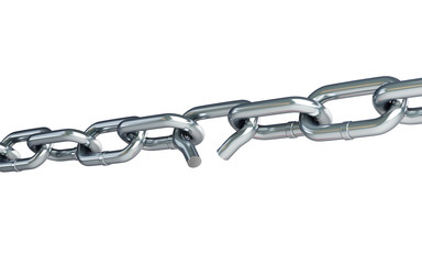 Obraz premium Broken chain link chain