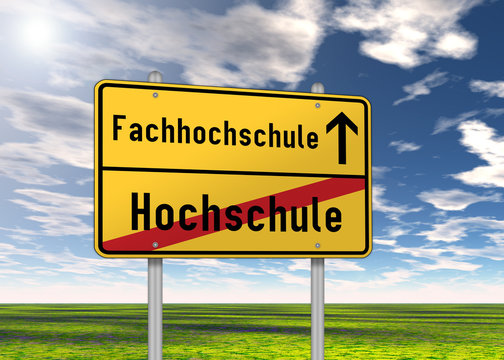 Ortsschild "Fachhochschule / Hochschule"