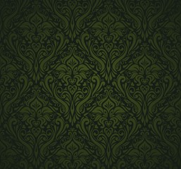 dark green  vintage wallpaper
