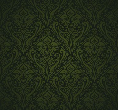 dark green  vintage wallpaper