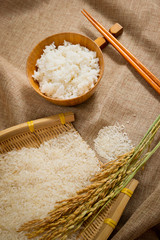 the rice on sackcloth