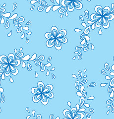Fototapeta na wymiar Blue flower pattern
