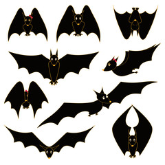 Set of funny bats