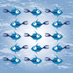 Hanging fork tailed fish menu or restaurant design.