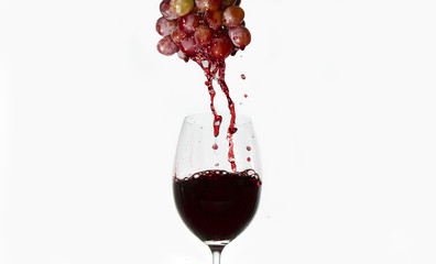 wine glass with grapes